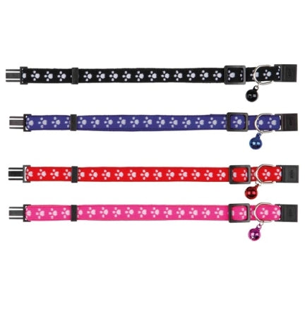 Trixie Paw Motif Elastic Cat Collar - BLUE/20-35CM
