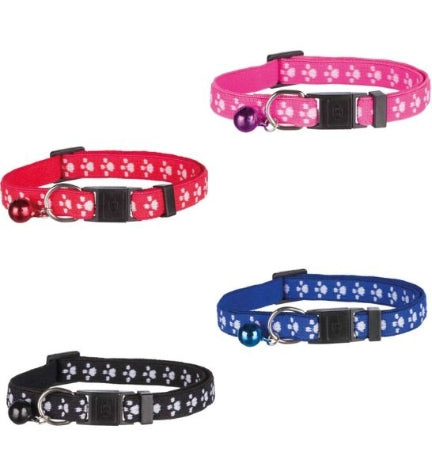 Trixie Paw Motif Elastic Cat Collar - PURPLE/20-35CM