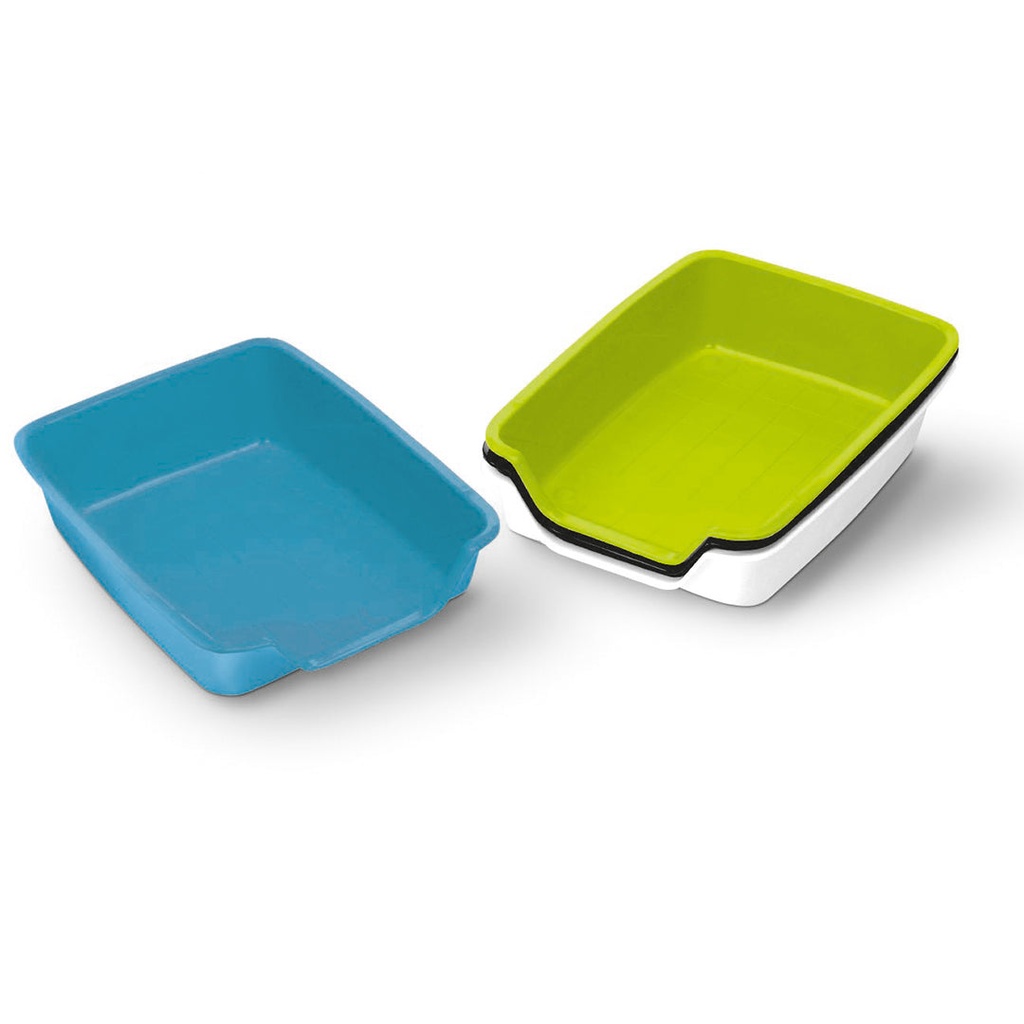 ebi Small Pet Toilette Step in Low Entrance Litter Tray - BLUE/37x27CM