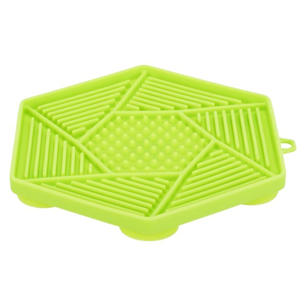 Trixie Lick'n'Snack Hexagon Mat with Suction Pad for Dogs - GREEN/17CM
