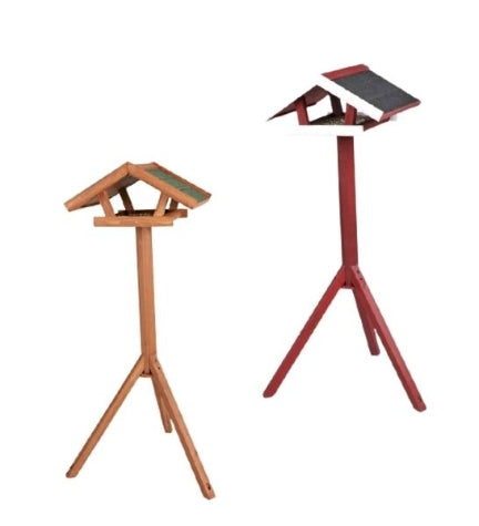 Trixie Natura Bird Feeder with Stand Pine Wood - RED/46X22X44CM