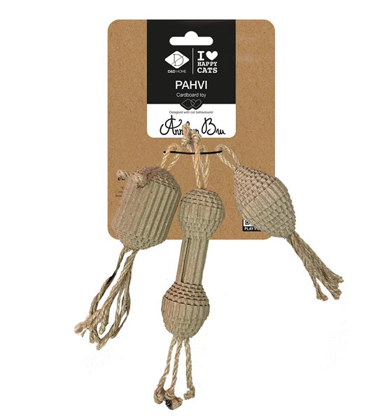 D&D Home I Love Happy Cats Pahvi Cardboard Cat Toy - BEIGE/16X3X3CM