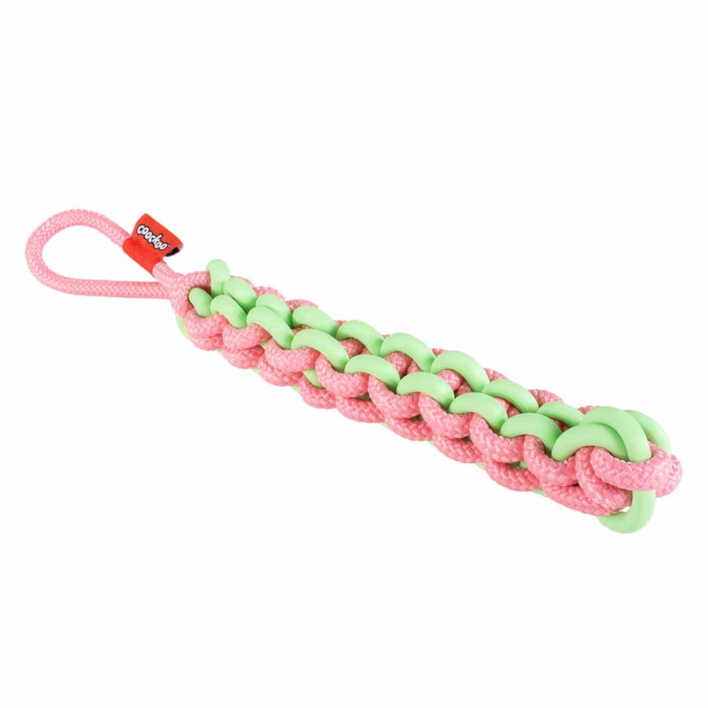 ebi Coockoo Twisting Tugger Dog Toy - GREEN&PINK/45X4.5CM