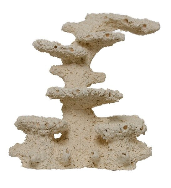 ReefPol Oblique Ceramic Pillar Right Aquarium Decor - WHITE/LARGE