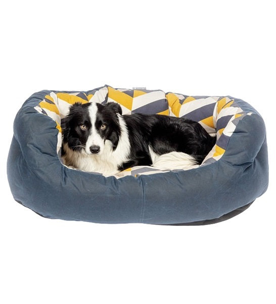 Danish Design Retreat Eco-Wellness Geo Tile Dog Bed - NAVY/92X66X28CM