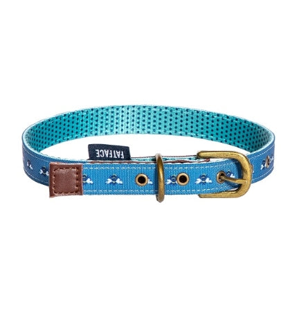 Danish Design FatFace Spotty Bees Dog Collar BLUE/2CM