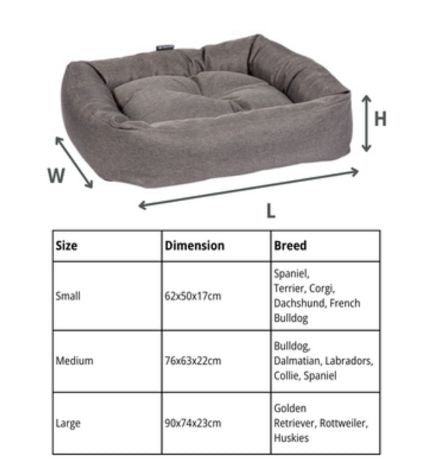 Danish Design Anti-Bacterial Snuggle Dog Bed - GREY/76X63X22CM
