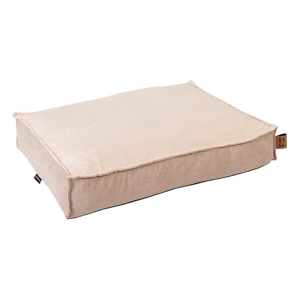 51DN Venice Box Pillow Dog Bed - FUZZY BEIGE/100X70X14CM