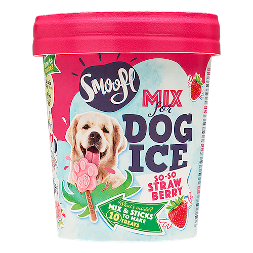 Smoofl Strawberry Mix for Dog Ice with 10pcs Chew Sticks - 105G