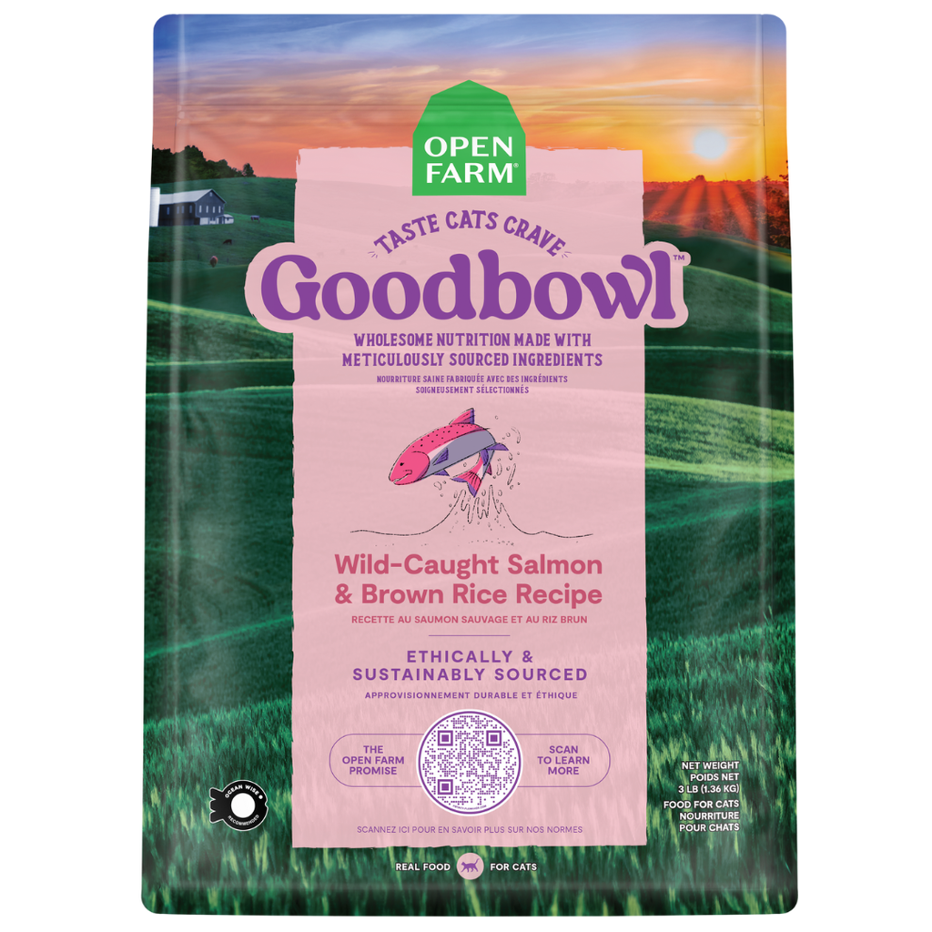 Open Farm Goodbowl Wild-Caught Salmon&Brown Rice Recipe Dry Cat Food - 3.17KG