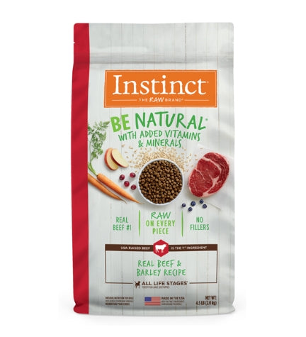 Instinct Be Natural Kibble Beef & Barley Dry Dog Food - 4.5LB