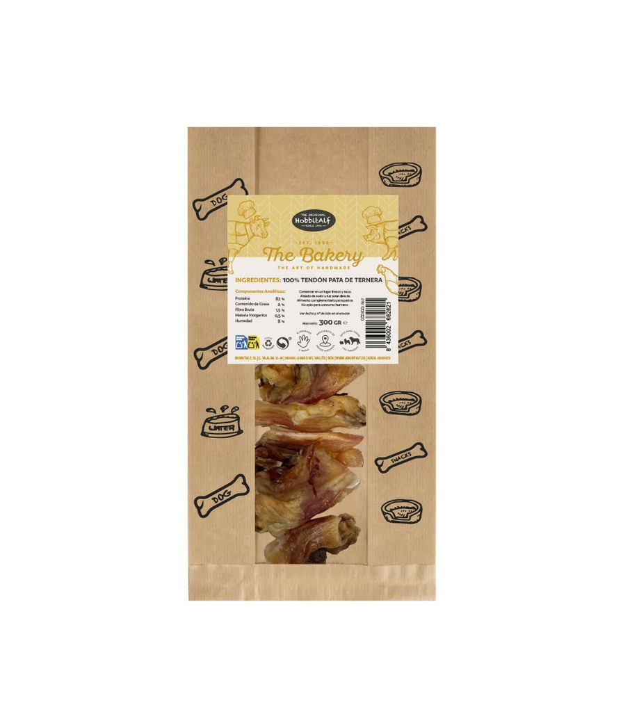 Hobbitalf Air Dried Beef Leg Tendon Dog Treats - 300G