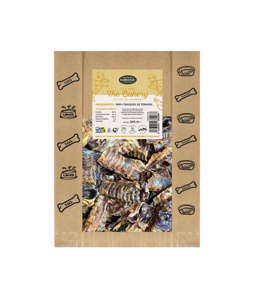 Hobbitalf Air Dried Beef Trachea Dog Treats - 300G