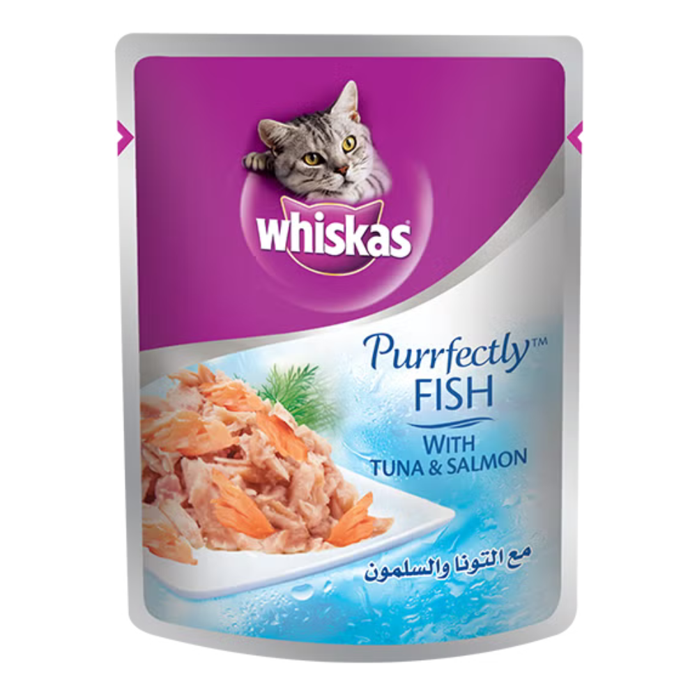 Whiskas Purrfectly Fish Tuna & Salmon in Jelly Wet Cat Food  - 85G