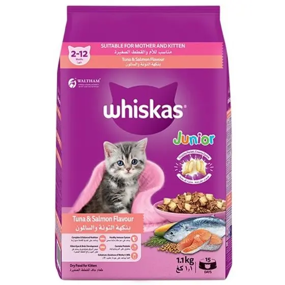 Whiskas Junior Tuna & Salmon Dry Cat Food - 1.1kg
