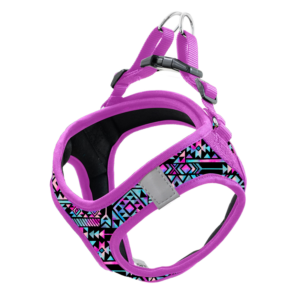 Doco Pattern Print Harness With 3D Foam Medium- 41-44cm / 4.5-7kg-Purple