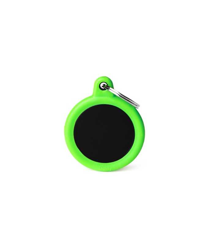 My Family CERCHIO ALLUMINIO NERO GOMMA VERDE HUSHTAG