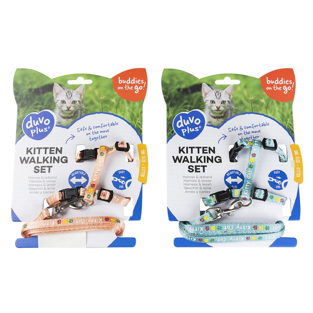 Duvo+ Kitten Walking Set Kitty Cat 15-25cm / 8mm-125cm Mixed Colors 