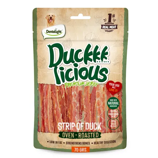 Dentalight Duckki Licious Jerky Treats For Dogs-Strip of Duck 70gm