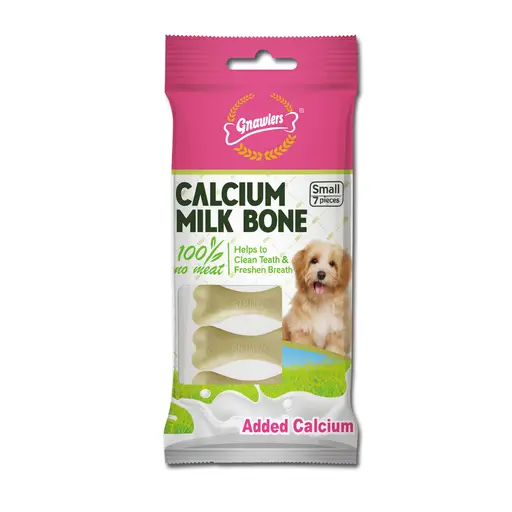 Gnawlers Calcium Milk Bone 2" Small-Snack For Dogs-7pcs/pack 60gm