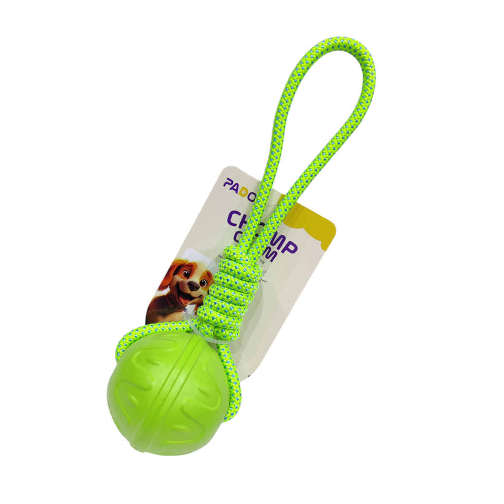Pado Chomp Chum Ball With Rope EVA Toy-Green [‚åÄ8cm,Rope Length:30cm]