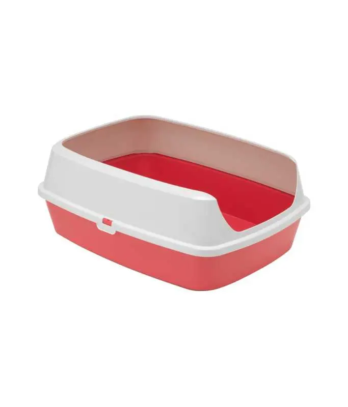 Moderna Maryloo With Rim Litter Tray-Large L 50.2 x W 38.4 x H 16.1 cm - (Recycled) [Color - Maroon]