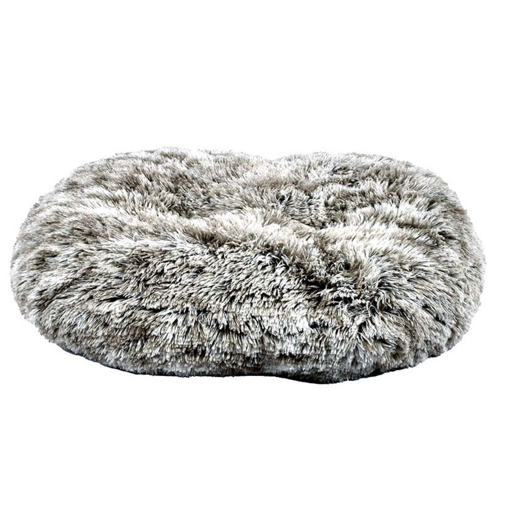 Bobby Oval Furry Cushion Bicolour Black 103 x 72 cm