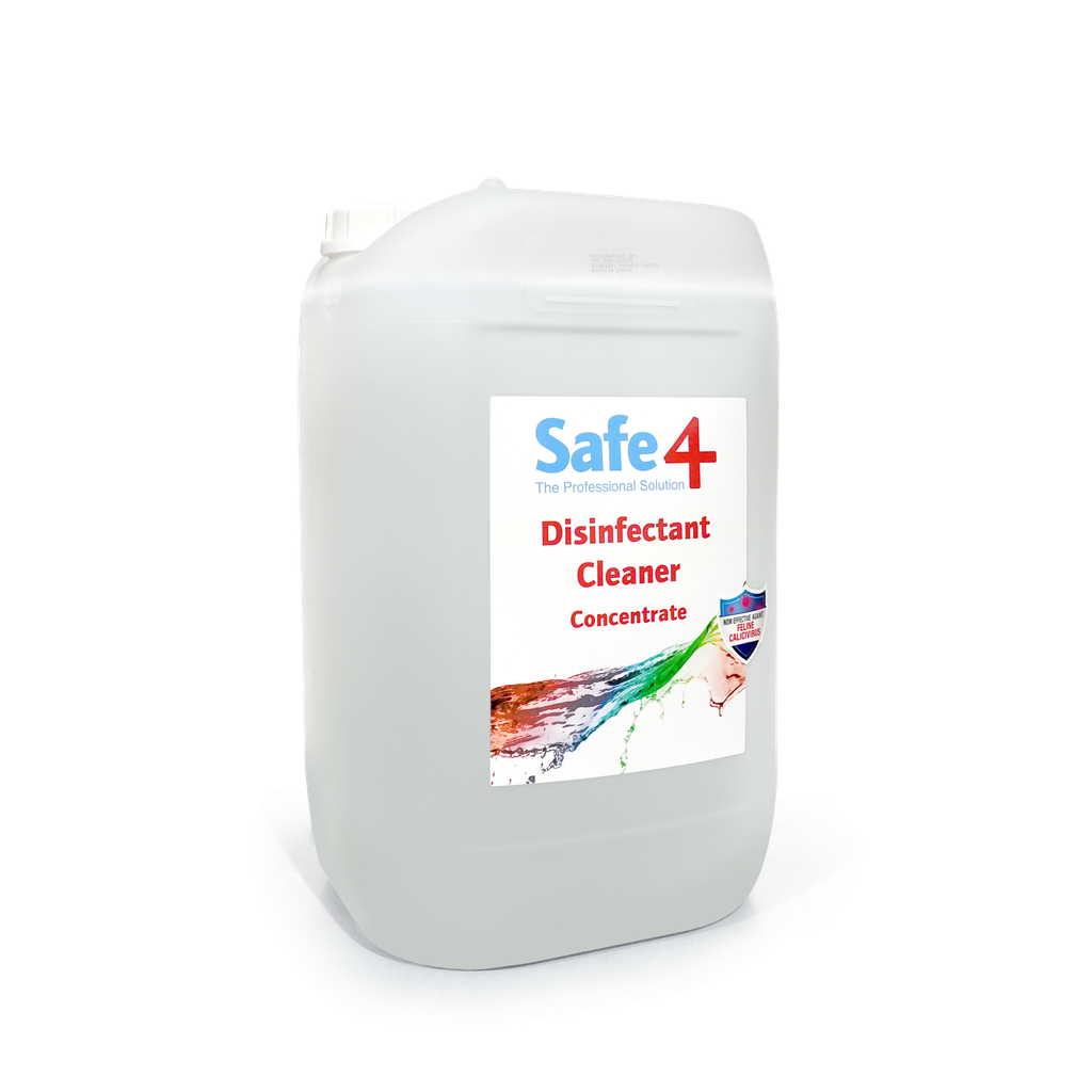 Safe 4 Concentrated Disinfectant Cleaner, Odourless Scent, Enhanced Formula, 25 L