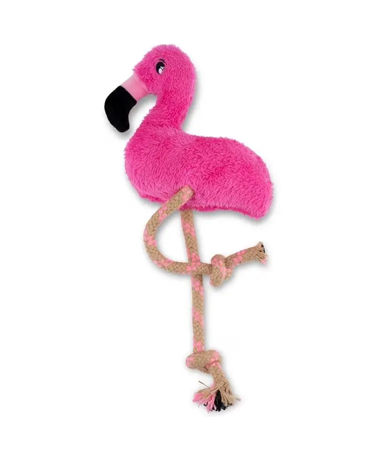 Beco Pets Dual Material Soft Flamingo Recycled Dog Toy PINK-Large