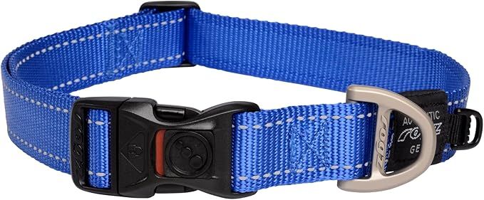 Rogz Utility Reflective Stitching Dog Collar BLUE-Small