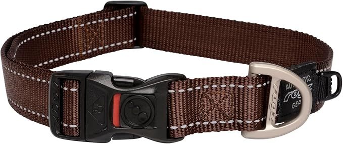 Rogz Utility Reflective Stitching Dog Collar CHOCOLATE-XXLARGE