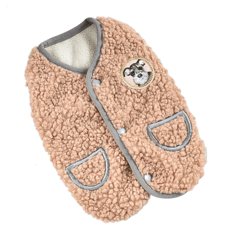 Hong Pet Plush Vest Coat For Pets - Coffee Color - S
