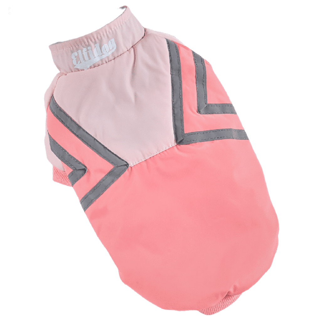 Hong Pet Reflective Strip Paneled Coat - Pink - S
