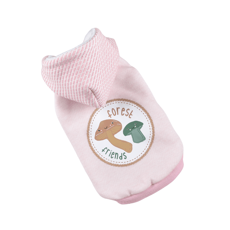 Hong Pet Yarn-Dyed Shiitake Mushroom Sweatshirt- Pink - S