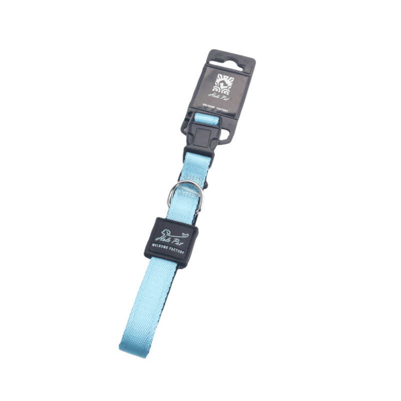 Helepet Adjustable Nylon Dog Collar - S, GRAYISH BLUE
