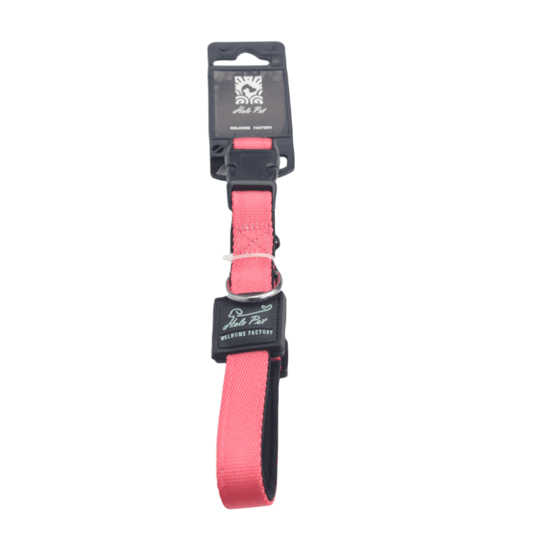 Helepet Adjustable Nylon Dog Collar - M, PINK