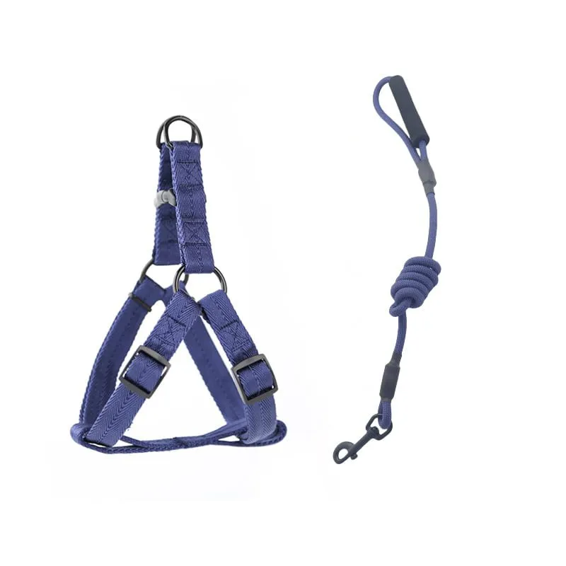 Helepet Round Dog Leash Harness - S, BLUE