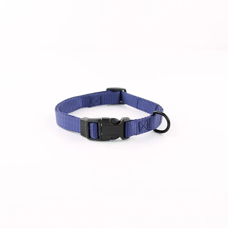 Helepet Nylon Plain Dog Collar - M, BLUE