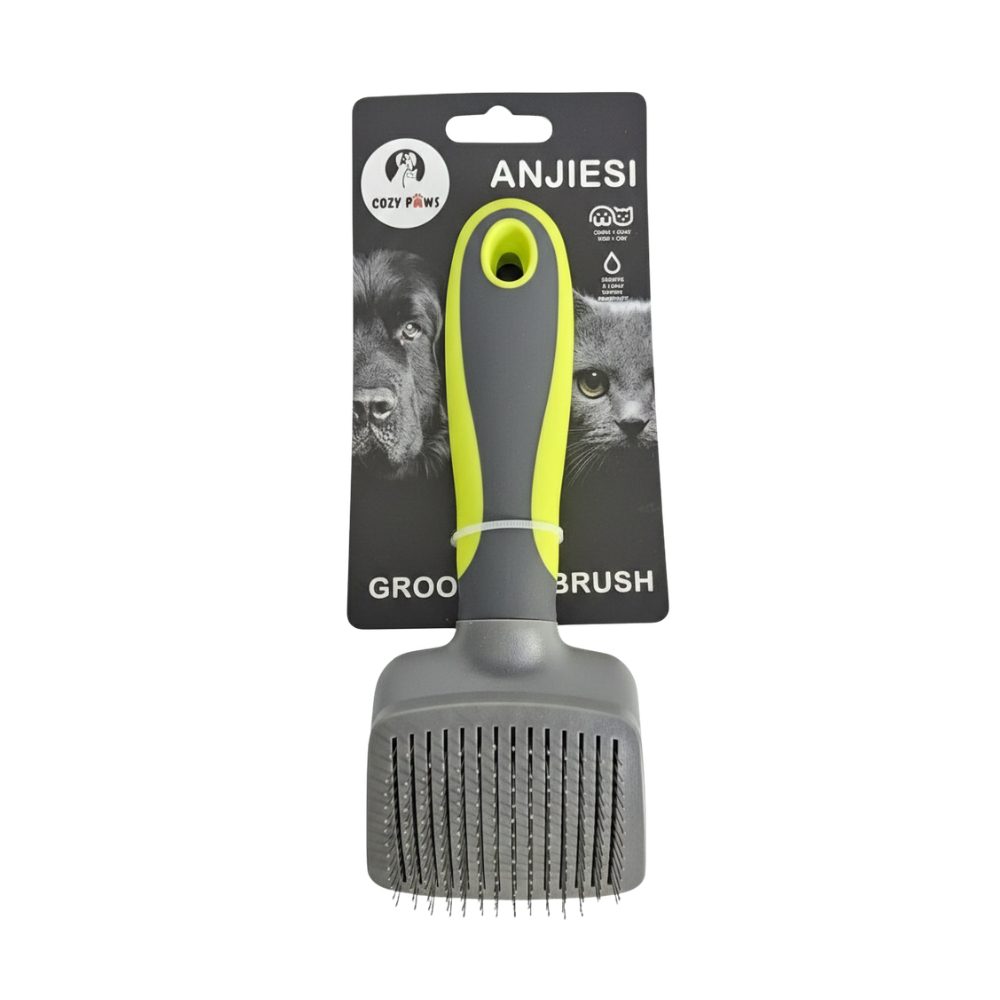 Cozy Paws Pet Slicker Brush Small, Green Handle- 20x7.5cm