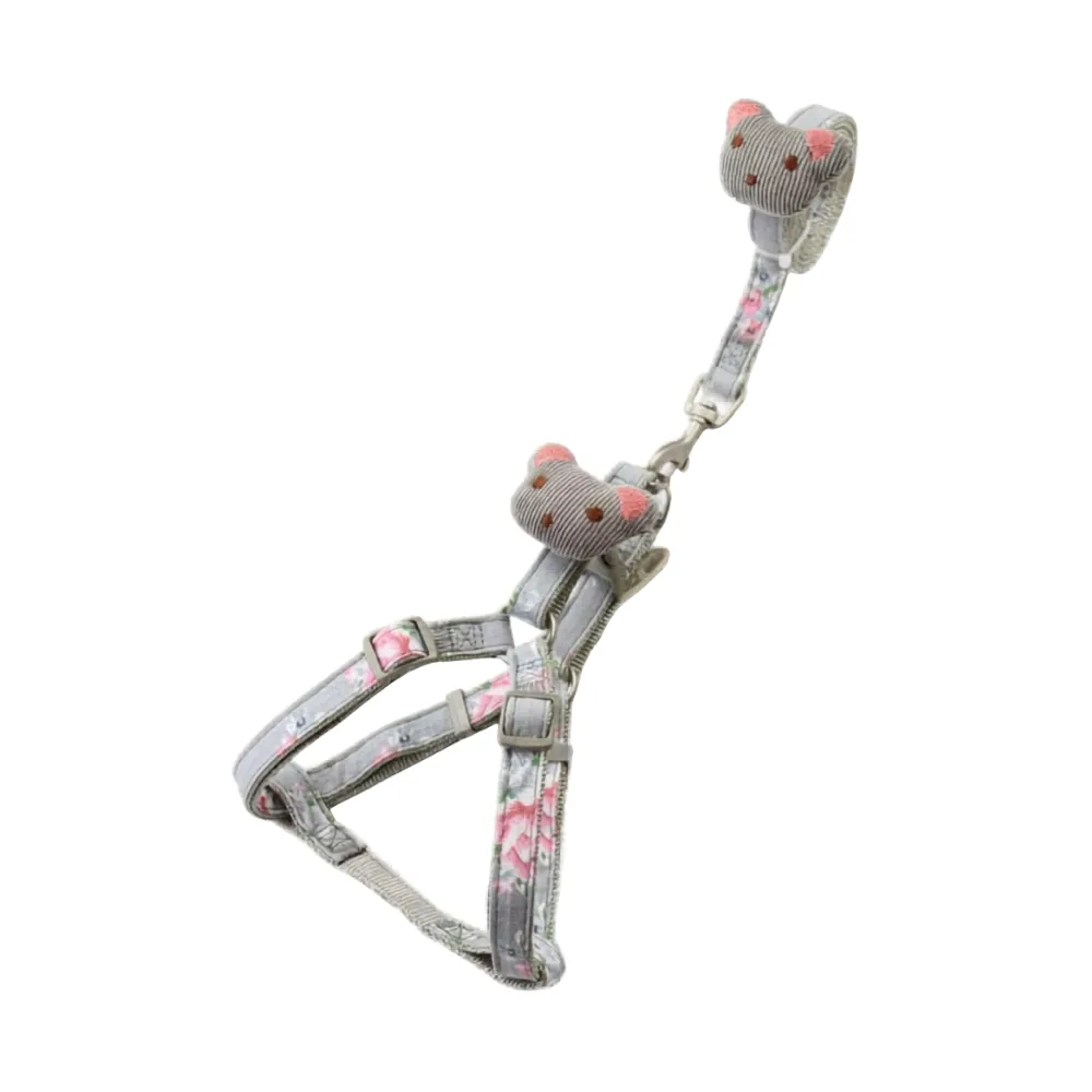 Cozy Paws Adjustable Pet Harness & Leash Set – Gray (Small)