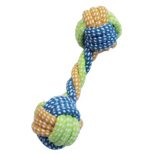 Pets Club Rope Knot Dumble  Toy For Dog Green