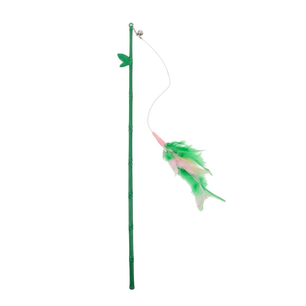 Cozy Paws Cat Teaser Wand Toy with Feather & Bell – 40cm –Pack of 10
