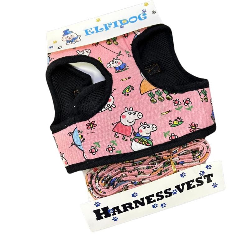 Hong Pet No Pull Dog Mesh Harness - Medium, Pink