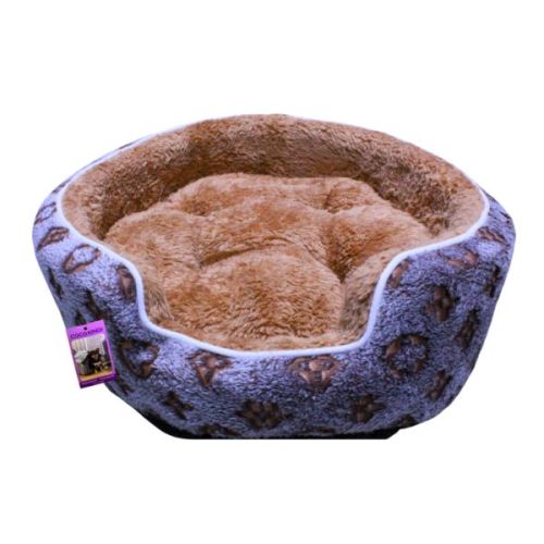 Coco Kindi Leopard Pattern Washable Round Fur Bed-Mixed Colour - Size #2