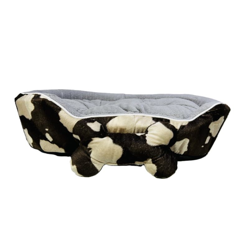Coco Kindi Printed Washable Oval Fur Pet Bed – Size 2(Mixed Colors)