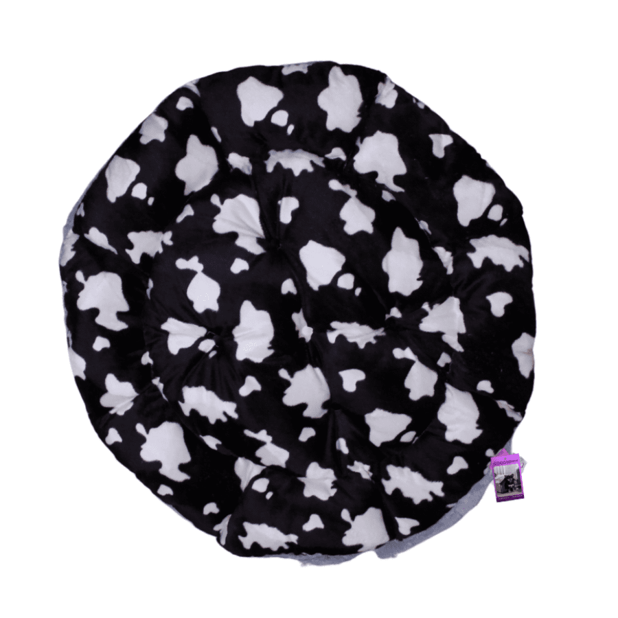Coco Kindi Cow Pattern Washable Pumpkin Fur Bed With Heart Shape Toy - Size #2 - 70cm