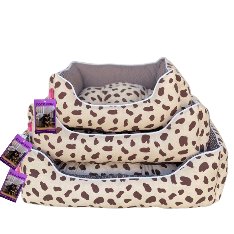 Coco Kindi  Brown Dotted Pattern Washable Sofa Cotton Bed - Size 4