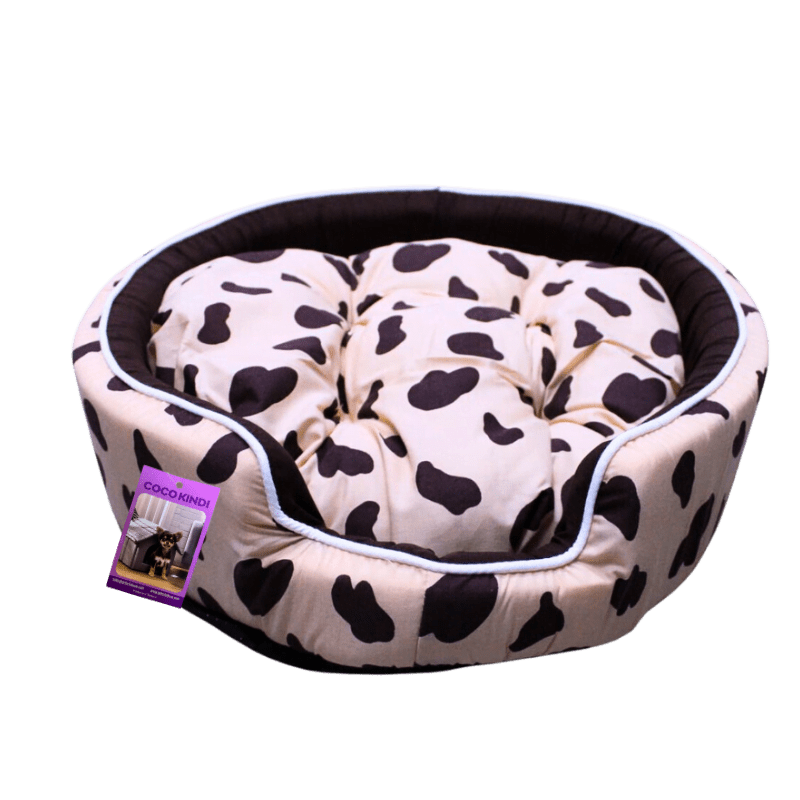 Coco Kindi Brown Dotted Washable Round Cotton Bed - Size #5