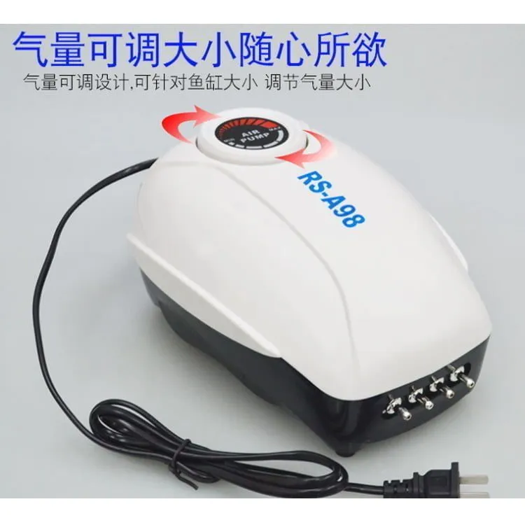 RS 4 Out Let Eco Green Series Aquarium Air Pump - Power 10 W - Flow 12 L / Min
