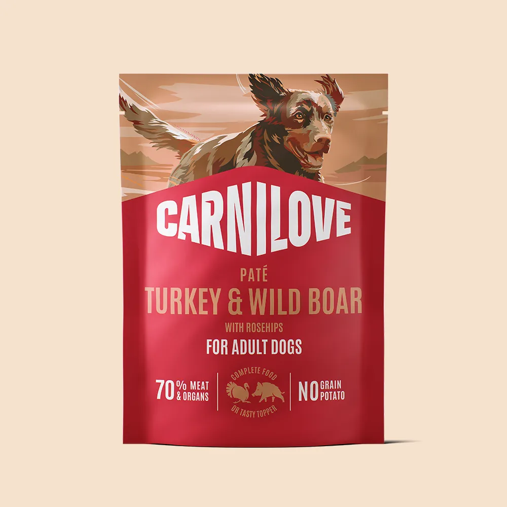 Carnilove Turkey & Wildboar with Rosehips Pate Pouch Wet Dog Food 12x300g